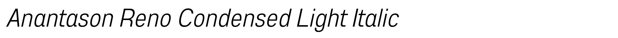 Anantason Reno Condensed Light Italic image